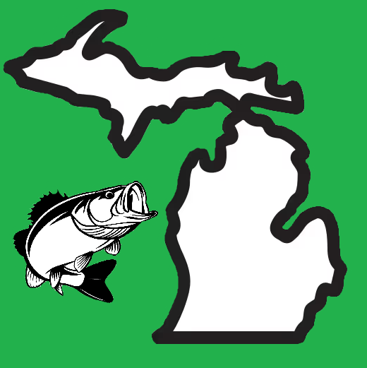 Michigan mitten with fish